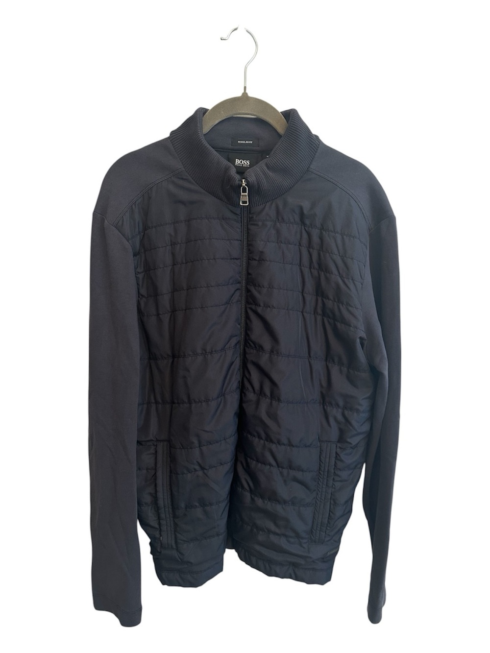 BOSS Quilted Front Sweater with knit Sleeves and Back